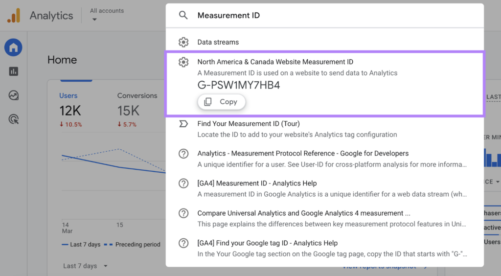 measurement ID in google analytics