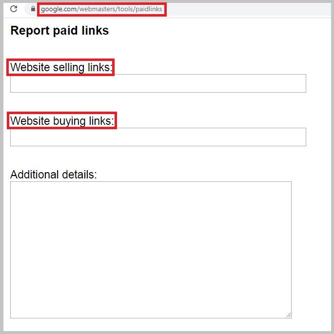 Google report paid links