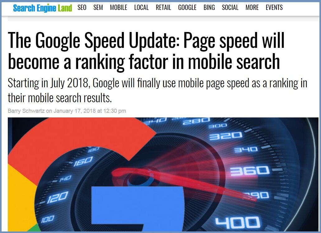 Page speed will become a ranking factor in mobile search