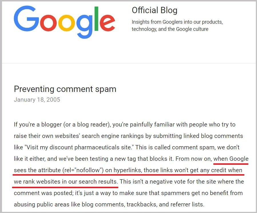 Preventing comment spam - Google
