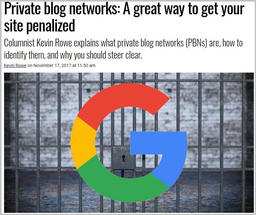 Private blog networks A great way to get your site penalized