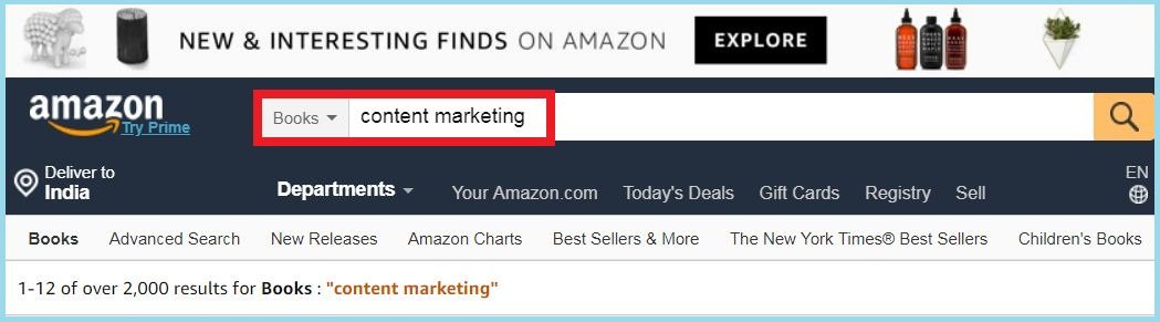 content marketing books search