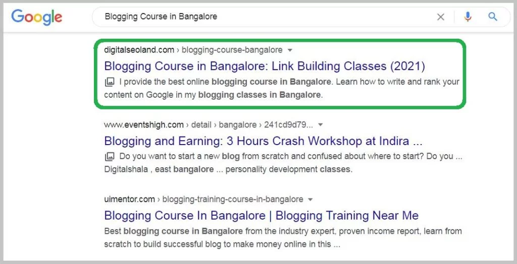 Blogging Course in Bangalore (Ranked #1 on Google)