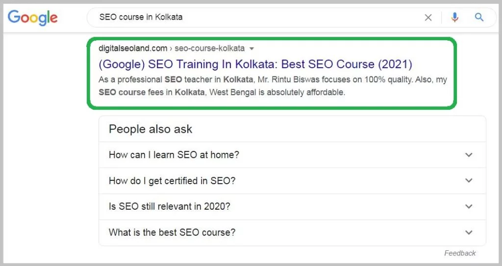 SEO course in Kolkata (Ranked #1 on Google)
