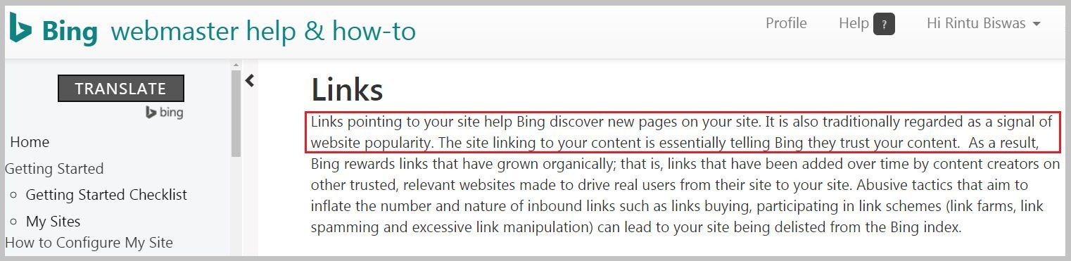 Bing rewards links