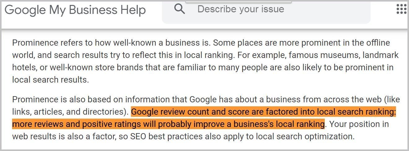 Google review count