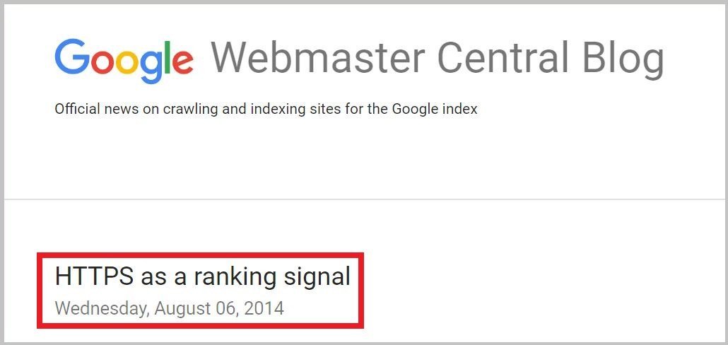 HTTPS as a ranking signal