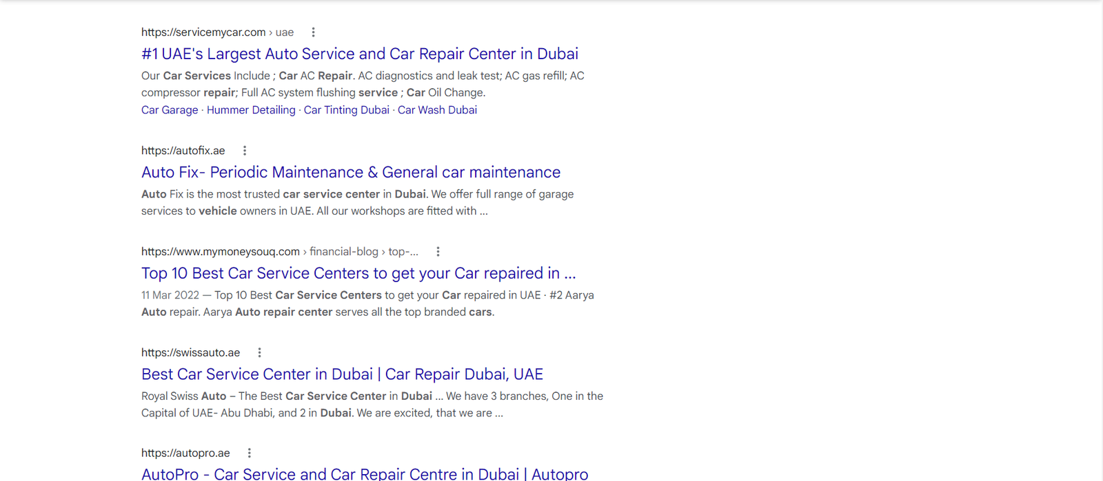 Google SERP Examples