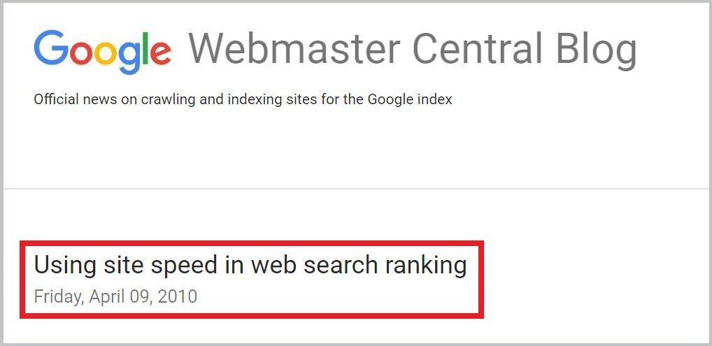 Using site speed in web search ranking