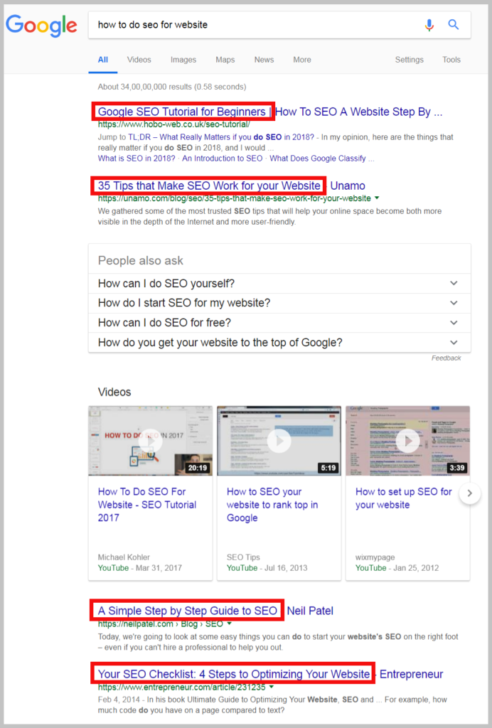 how to do seo for website