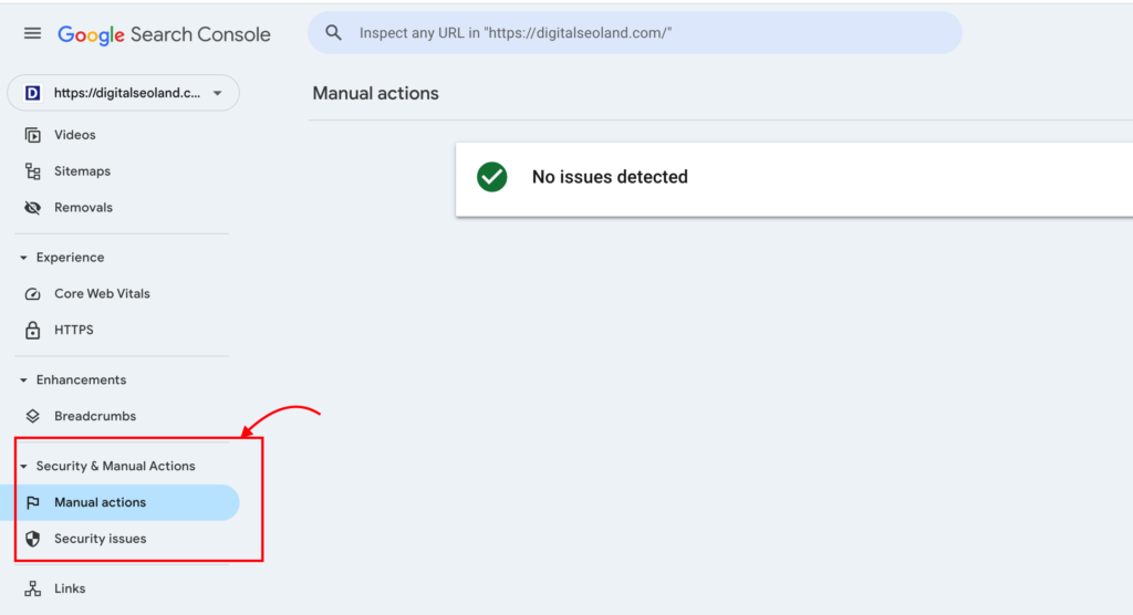 google manual actions in search console